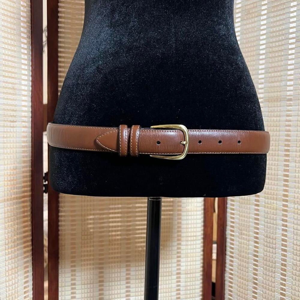 Vintage Alexander Julian Brown Leather Dress Belt 34